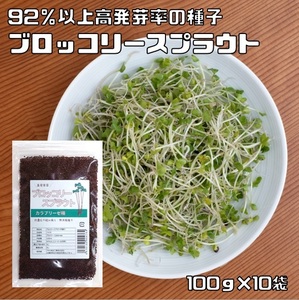 ブロッコリースプラウト 種子 100ml×10袋 豆力 カラブリーゼ種 高含有種子 高発芽率 超硫黄分子 スーパーフード 自宅で簡単 無消毒種子