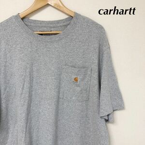 carhartt /LOOSE FIT /カーハート /メンズL 半袖Tシャツ ポケットTシャツ トップス グレー ワーク アメカジ USA古着