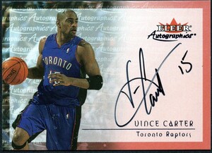 【ビンスカーター】NBA00-01 Fleer Tradition autograph #NNO VinceCarter/TorontoRaptors 直筆直書きオート