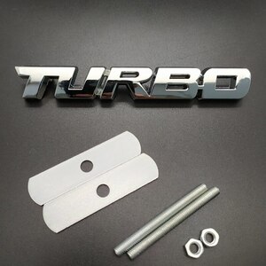 【送料込】TURBO 3Dエンブレム(Fグリル用) シルバー 金属製 ターボ車 HKS IHI ギャレット トラスト