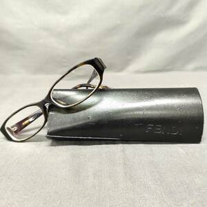 060410 263244 FENDI　フェンディ　眼鏡　メガネ　度入り　F890J 214 140　ブラウン系　ブランド　USED品