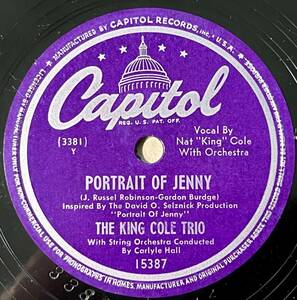 【S】NAT KING COLE TRIO CAPITOL An Old Piano The Blues/ Portrait Of Jenny