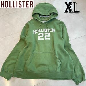 HOLLISTER ホリスター　メンズ　パーカー　フーディ　フード付き　スウェット　緑・グリーン　海外　XL・LLサイズ　ビッグロゴ