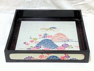 15774/衣装盆 乱れ箱 浴衣入れ 四方盆 着物収納ケース 着物入れ 木製 昭和レトロ