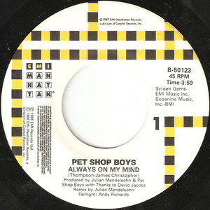 加7 Pet Shop Boys Always On My Mind B50123 EMI-Manhattan Records /00080