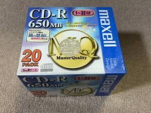 未使用 maxell データ用 CD-R 650MB 20PACK マクセル CDR 20枚入 日本製 MQディスク/NL