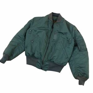 H693-1 USA製 ALPHA INDUSTRIES アルファインダストリーズ MA-1 フライトジャケット ミリタリー ジャケット U.S.A.F ナイロン カーキ系 M