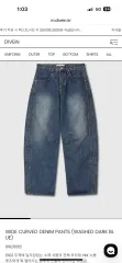 【雷市場（ポンジャン）商品韓国直送】 ダイブ・イン WIDE CURVED DENIM PANTS 1 サイズ