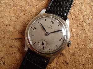 1930S OMEGA cal.26.5 ADJ.2POSITIONS SS case オメガ 手巻 アンティーク ヴィンテージ セクター アールデコ