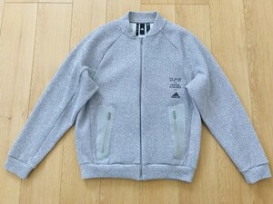 【美品】adidas＊CLIMALITE＊ニットジャケット＊グレー系＊JP-L