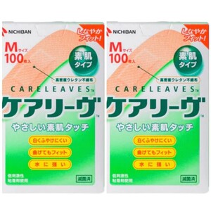 NICHIBAN　ニチバン　ケアリーヴ　絆創膏　Ｍサイズ　100枚×2箱分　200枚