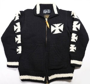 SKULL FLIGHT × ARTESANIA (スカルフライト × アルテサニア) Cowichan Sweater - Iron Cross / カウチンセーター 美品 ブラック size S