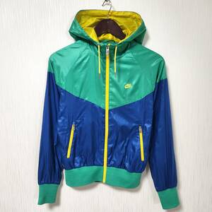 ☆良品☆ NIKE ナイキ WINDRUNNER ウインドランナー フーディージャケット マルチカラー 裏地メッシュ レディースMサイズ 