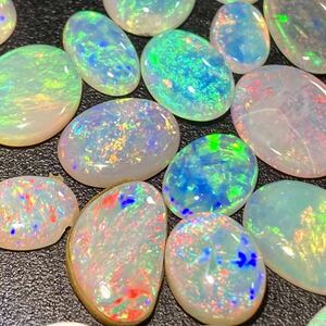 遊色効果抜群!!〔天然オパールおまとめ〕m 100ct ルース 裸石 宝石 ジュエリー jewelry opal 遊色 water fire white ②