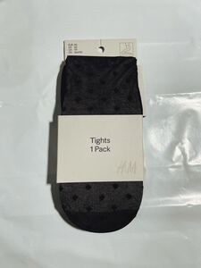 新品　未使用　H&M タイツ　ドット柄　ブラック　XS