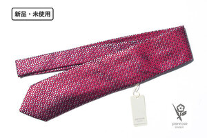 送料無料★新品｜未使用｜ペンローズ ロンドン｜penrose london｜ドット柄シルクネクタイ｜Rose Red Base Dot Jacquard