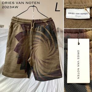 新品 2023AWドリスヴァンノッテン DRIES VAN NOTEN グラフィック プリント スウェット ショーツ HABOR ショート パンツ ハーフパンツ L