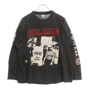 VINTAGE ヴィンテージ 90s SONIC YOUTH LS TEE ソニックユース アームロゴ両面プリント長袖Tシャツ 長袖カットソーブラック