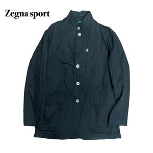 Zegna sport ゼニアスポーツ ナイロンジャケット M 黒ブラック 銀ボタン ブルゾン