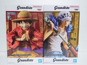 1円〜 ワンピース フィギュア 2個セット Grandista モンキー・D・ルフィ、トラファルガー・ロー 新品未開封 送料無料