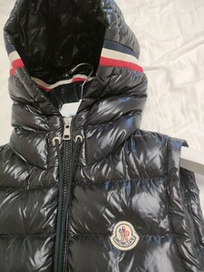 3-2 1円~ 即決有 2回着 MONCLER LANOUX モンクレール ダウンジャケット ダウンベスト ジャパンタグ 正規品 本物 999 シャイニーブラック 黒