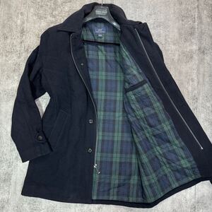 希少XL=180/104B!!美品!!!【映える極暖】346 Brooks Brothers/ ブルックスブラザーズ 肉厚 メルトンコート 裏地チェック!! ネイビー メンズ