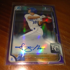 2015 bowmandraft papule refractor 186/250 logan moon autograph 1stbowman