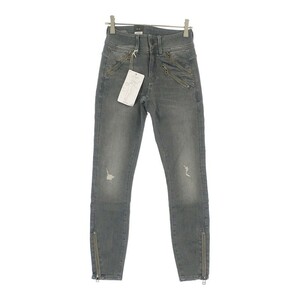 【32364】 新古品 G-STAR RAW ジースターロゥ デニム ジーンズ ジーパン サイズW25 L30 / 約S グレー SKINNY ダメージ加工 レディース