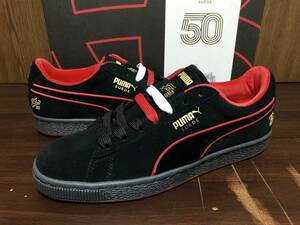 18年製 50周年記念モデル PUMA SUEDE CLASSIC FUBU 別注 プーマ スウェード クラシック HIPHOP ヒップホップ ブラック ベロア 黒 US8