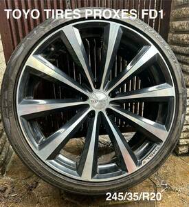 引き取り限定　TOYO TIRES PROXES FD1 245/35/R20 ヴェルファイア20系 購入2022年8月（夏1シーズンのみ使用） ホイール　ベネルディ