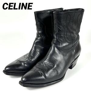 CELINE サイドジップ ウエスタンブーツ 39 SE0242