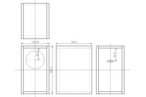 【9M2010JLN】 9mm厚 MDF ブックシェルフ形状 バッフル板奥配置 密封型 エンクロージャー 組立 キット