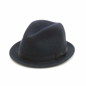 ◆502578 NEW YORK HAT ニューヨークハット ◆中折れハット フェルト 帽子 LITE FELT サイズXL メンズ USA製 ネイビー