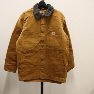 P917 2000年代製 Carhartt カーハート ダックジャケット■00s 表記Sサイズ ブラウン 裏地フリース 襟ボア 古着 古着卸 激安 90s 80s