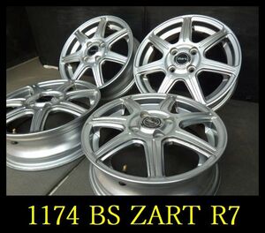 【1174】T6005214◆BS ZART R7◆14x4.5J 4穴 PCD100 +45◆4本◆N-ONE ライフ タントなど軽自動車全般 など