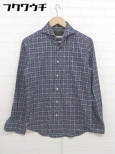 ◇ nano universe?Maison de Robe?a?japon チェック 長袖 シャツ サイズ 46 ブルー グレー マルチ メンズ