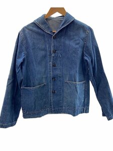 US.NAVY◆Vintage/40s/ショールカラー/ヘチマ襟/チェンジボタン/デニムジャケット/インディゴ