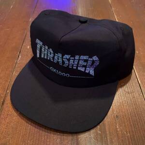 レア!新品GX1000 x THRASHER ジーエックスワンサウザンド 5panel キャップ 黒ブラック supremeSFskateboards スケートボード