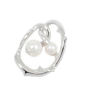 【美品】MIKIMOTO ミキモト リースモチーフ ペンダントトップ シルバー/パール2粒【いおき質店】