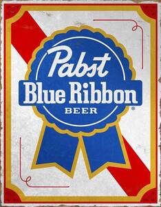 Pabst Blue Ribbon BEER 2481 ブリキ看板 ティンサインプレート ブルーリボン ビール アメリカン雑貨 お酒 アメ雑