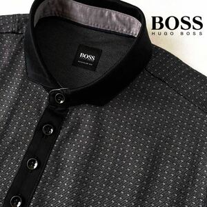 (美品) ヒューゴ ボス HUGO BOSS ポロシャツ 日本M ブラック グレー 半袖 シャツ