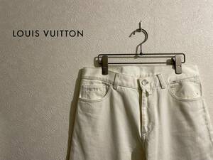 ◯ フランス製 LOUIS LUITTON カシミア ブレンド ホワイト デニム / ルイヴィトン ストレート パンツ 白 42 Mens #Sirchive