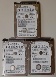 3968 2.5インチ内蔵SATAハードディスク 320GB 3個まとめて 日立 HTS543232A7A384 7mm 5400rpm 正常 1501/6639/14467時間 Mac/Win