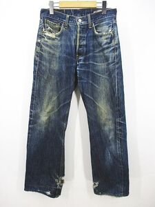 リーバイスプレミアム Levis PReMIUM 501 UK501-00 ロング丈 デニムパンツ ジーンズ ストレート W29L36 青系 ブルー ボタンフライ 赤耳 加