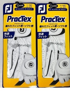 2点まとめて！　FOOTJOY/プラクテックス　ゴルフグローブ　右手用/22cm　合成皮革 優れたフィット感とソフト感！