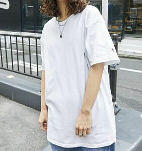 新品 Champion Authentic T-SHIRTS チャンピオン Tシャツ ホワイト 白 M トップス オーバーサイズ コットン コットン 半袖 ロゴTシャツ