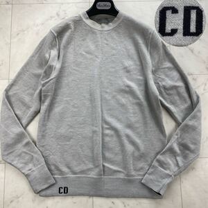 人気モデル◎Christian Dior クリスチャンディオール CDロゴ ニット セーター HOMME オム メンズ 紳士服 ウール100% グレー 長袖