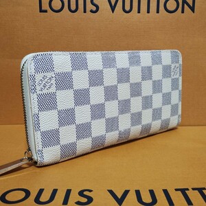 1円スタート 正規品 ルイヴィトン ヴィトン ジッピーウォレット ダミエ アズール LOUISVUITTON ラウンドファスナー ウォレット CA4048