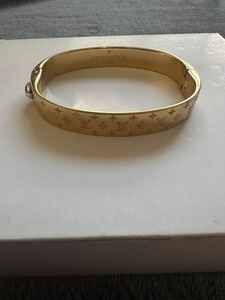 【ルイヴィトン】【中古品】ブレスレット　カフナノグラム　ゴールド LOUIS VUITTON 定価101,200