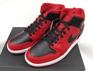 h861新品　ナイキ エアジョーダン1 ミッド "リバース ブレッド　Nike Air Jordan 1 Mid "Reverse Bred　554724-660　US8.5 26.5cm